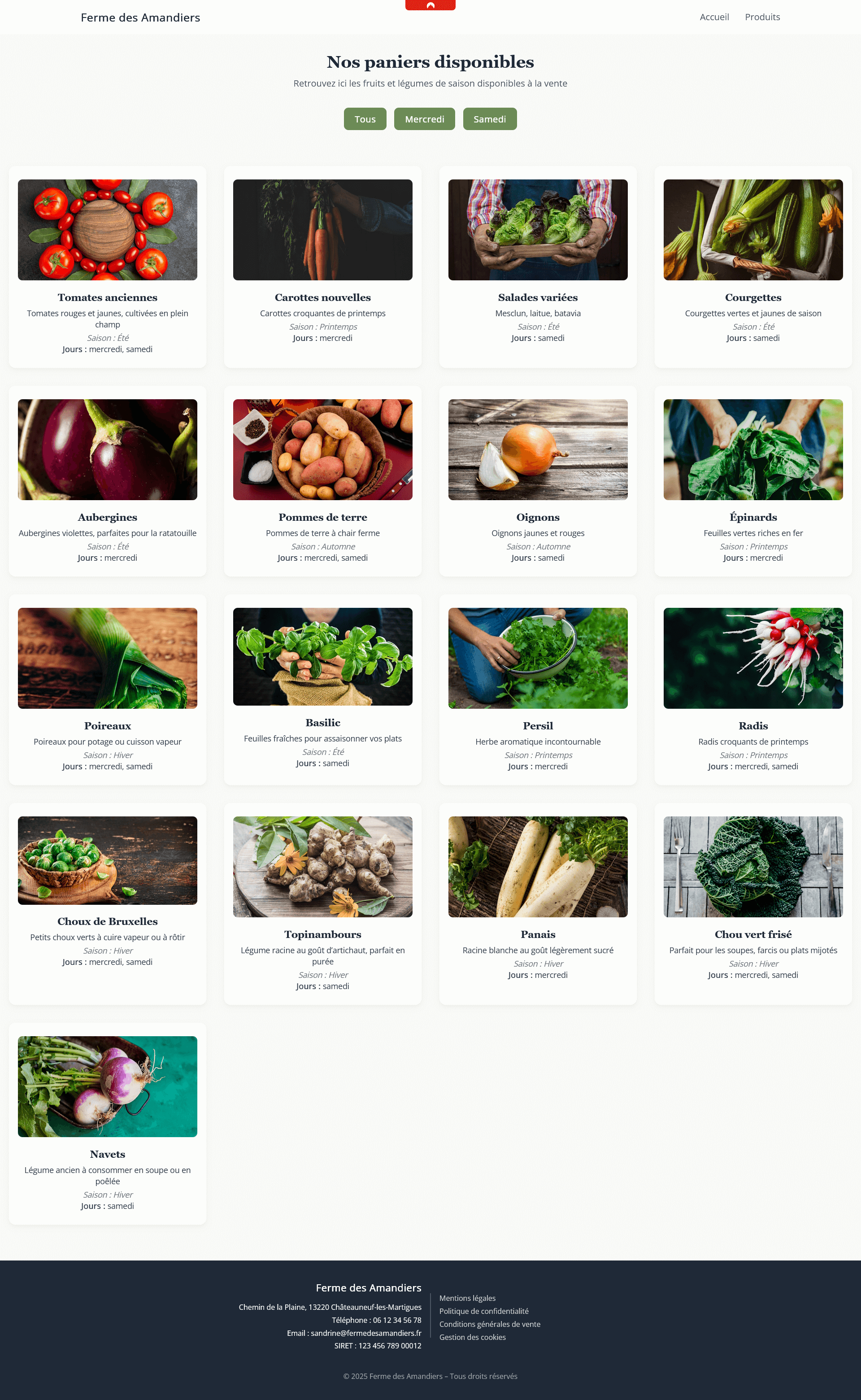Produits affichés dynamiquement — Vue 1