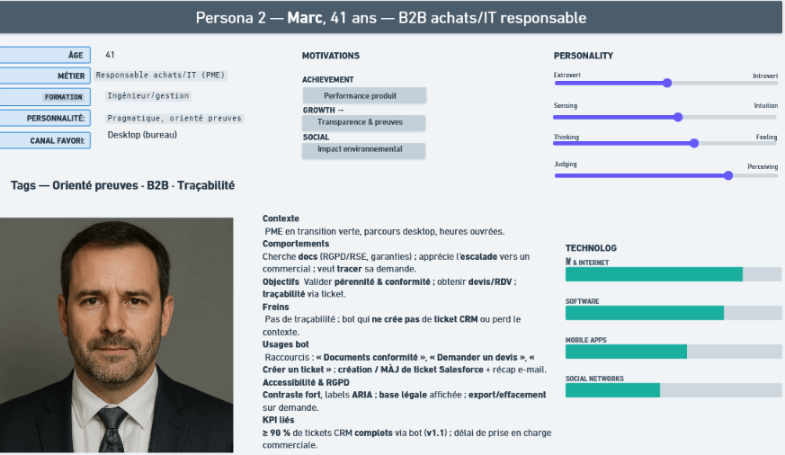 Persona client GreenFutur – profil décideur / direction