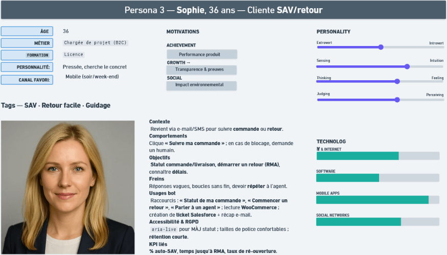 Persona client GreenFutur – profil 1