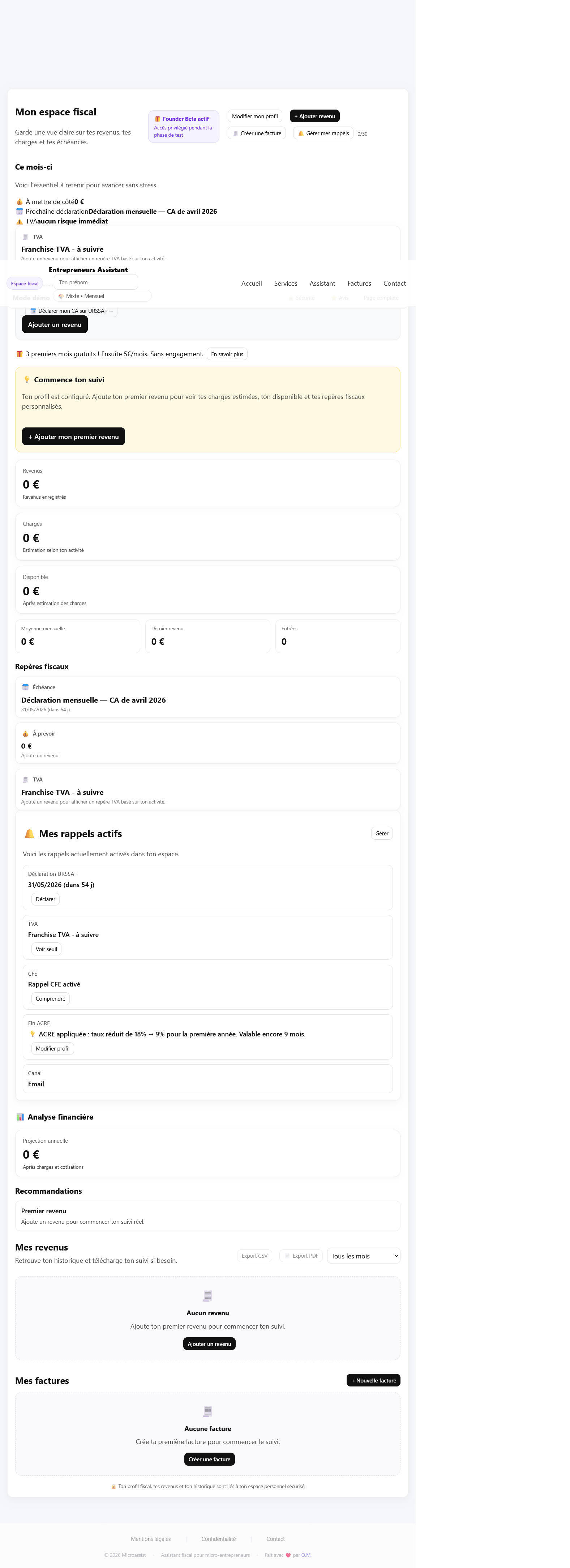 Espace fiscal de MicroAssist