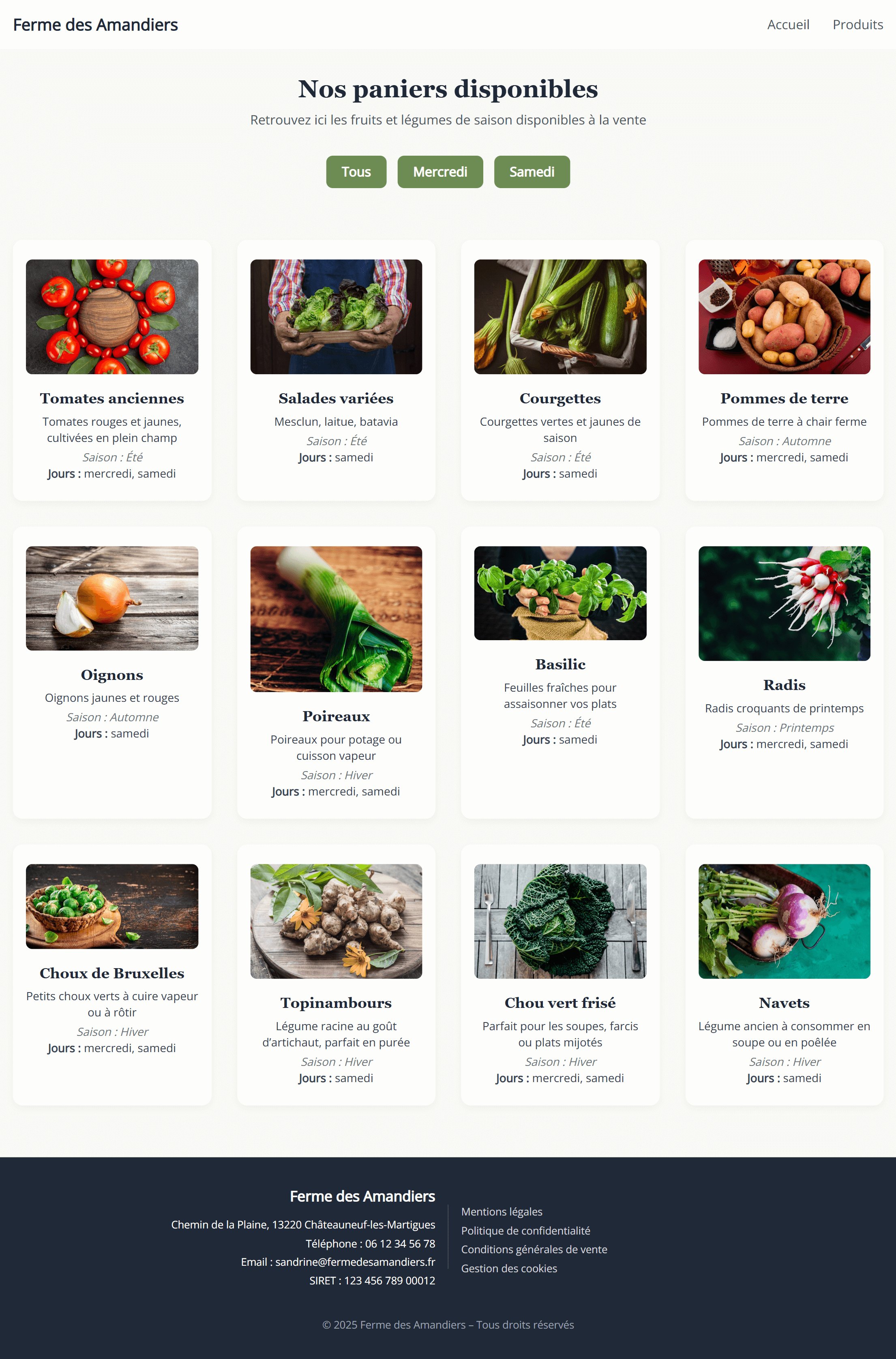 Produits – Vue 2