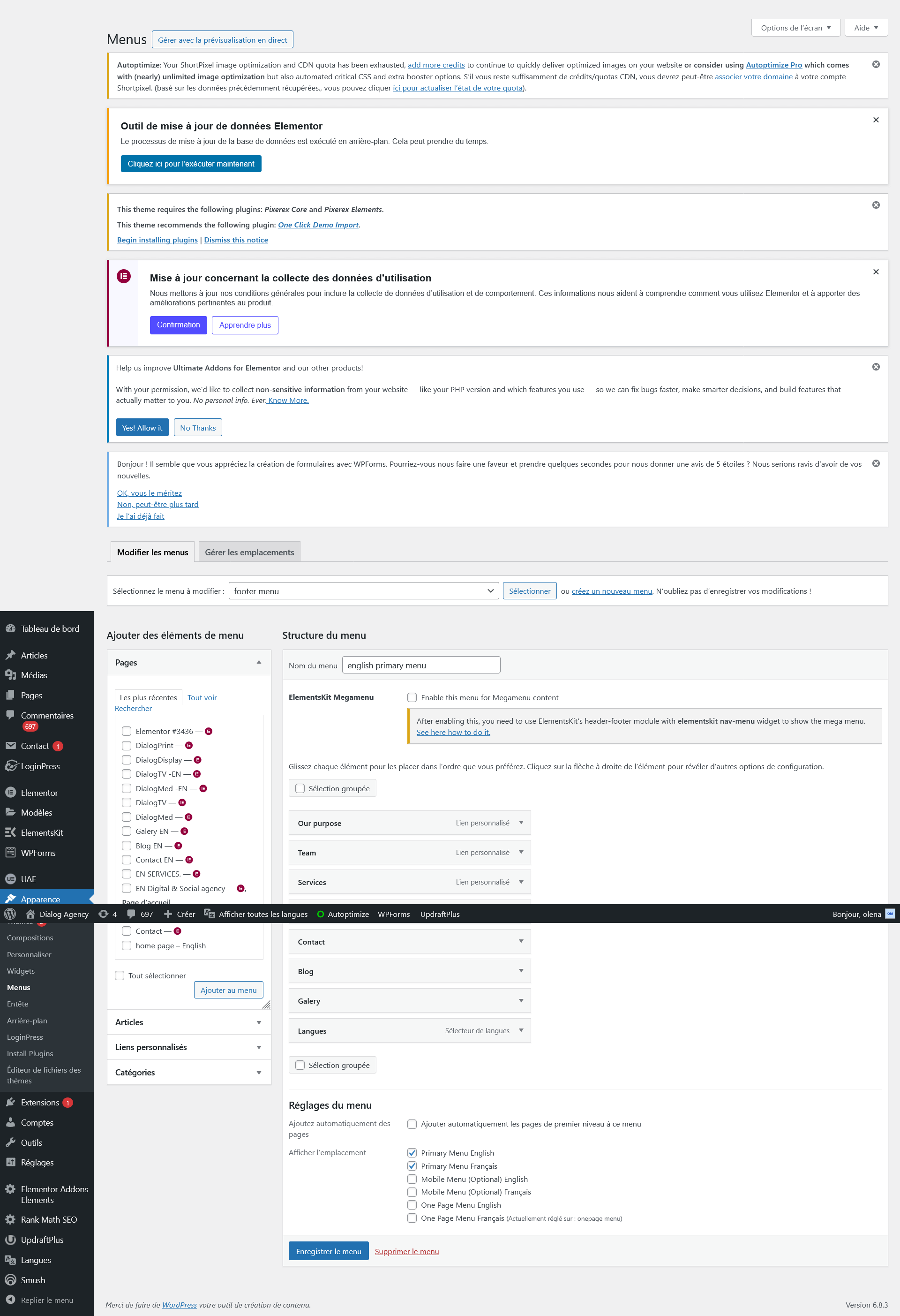 Pages WordPress Dialog Agency